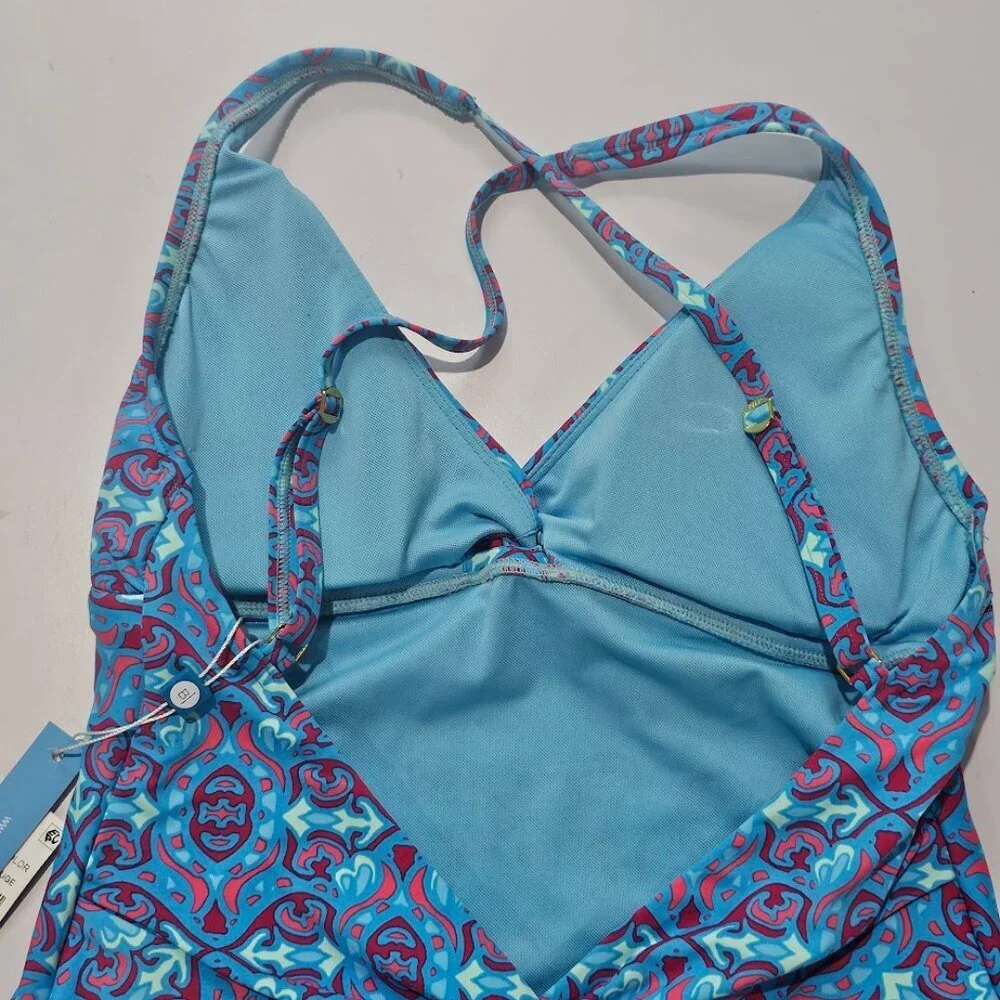Bleu by Rod Beattie St. Tropez Printed Plunge Halter One-Piece Swimsuit - Picture 9 of 11